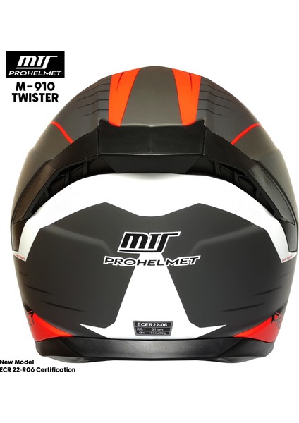 Mts M-910 Twıster Güneş Vizörlü Kask (Siyah Camlı)