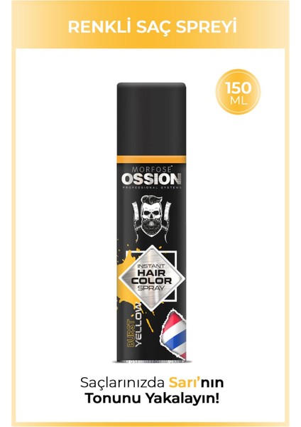 Ossion Premium Barber Line Sarı Renkli Saç Spreyi 150 ml