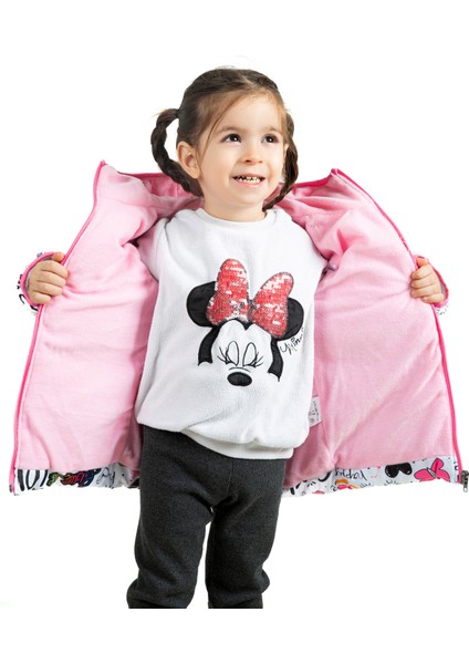 Kız Çocuk İçi Polarlı Kapüşonlu Girls Yazılı Kelebek Desenli Kışlık Şişme Mont & Kaban & Parka indirimleri