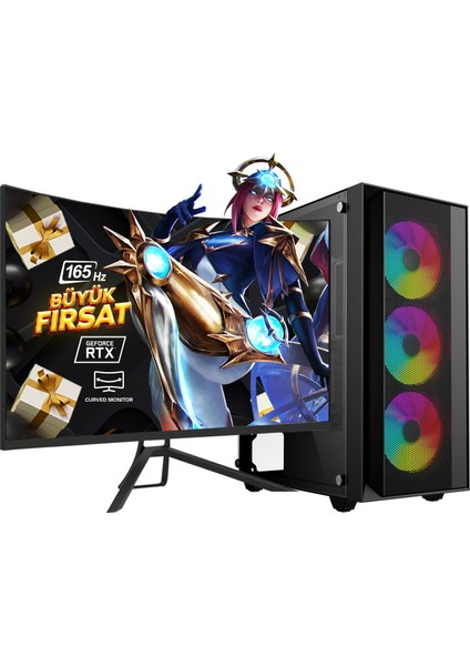 BFX20 Plus İ7-10700F 32RAM 1tb-Ssd RTX4060 24"curved Oyuncu Pc