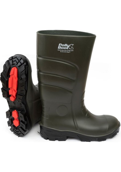 Pollyboot Galaxy Vega O4 Koyu Haki Çeliksiz Poliüretan Çizme