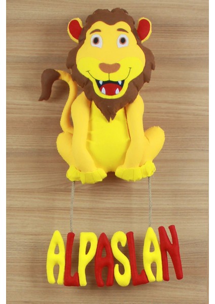 Alpaslan Isimli Aslanlı Bebek ve Hastane Odası Kapı Süsü