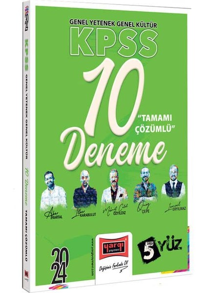 2024 KPSS 5Yüz Ekibi Genel Yetenek Genel Kültür Tamamı Çözümlü 10 Deneme