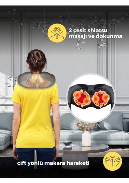 2025 Şarjlı Boyun - Sırt - Omuz- Bel Masaj Aleti / Ayak Masajı / Vücut Masaj Yastığı