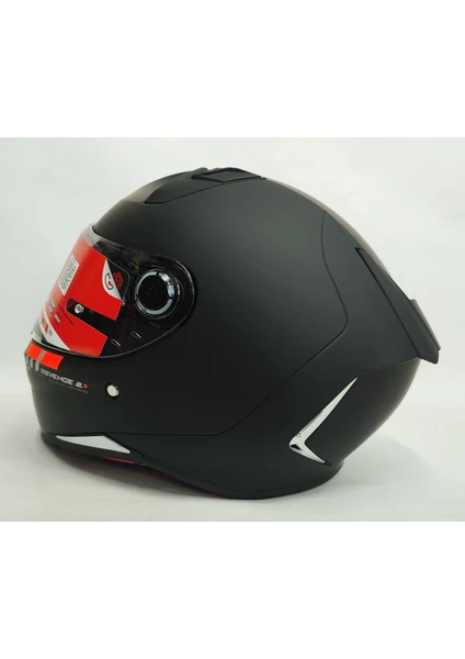 mt Kask Revenge 2 Solid A1 Matt Black Şeffaf Vizörlü Zillamt-Revenge