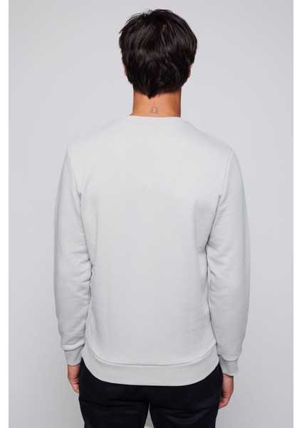 Pamuk Bisiklet Yaka Basıc Taş Rengi Unisex Sweatshirt indirimleri