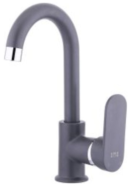 Mercan Kuğu Borulu Lavabo Bataryası -368G - Gri
