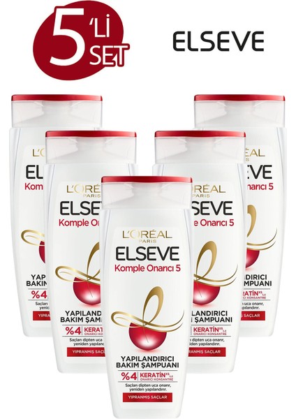 Komple Onarıcı 5 Yapılandırıcı Şampuan 360 ml x 5 Adet