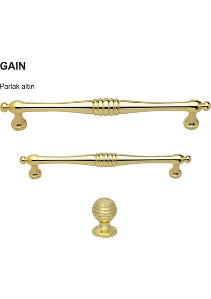 Gain Kulp Pirinç Parlak Renkli 160 mm 2'li Paket
