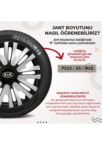 Kia Cerato 15 Inç Uyumlu Jant Kağpağı 4'lü Takım Renkli 3515