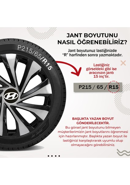 Hyundai 15 Inç Uyumlu Jant Kapağı 4 Lü Takım Şimşek 1415