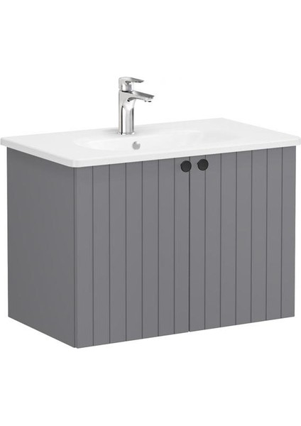Root Groove Kapaklı Lavabo Dolabı 80 cm Mat Gri 69291