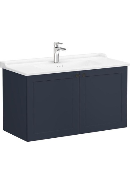 Root Classic Kapaklı Lavabo Dolabı 100 cm Mat Lacivert 68748