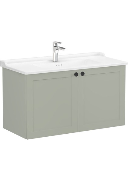 Root Classic Kapaklı Lavabo Dolabı 100 cm Mat Retro Yeşil 68749 modelleri