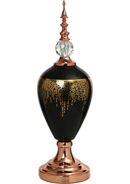 Amber Bronz Kapaklı Vazo 54 cm AK.JE0012