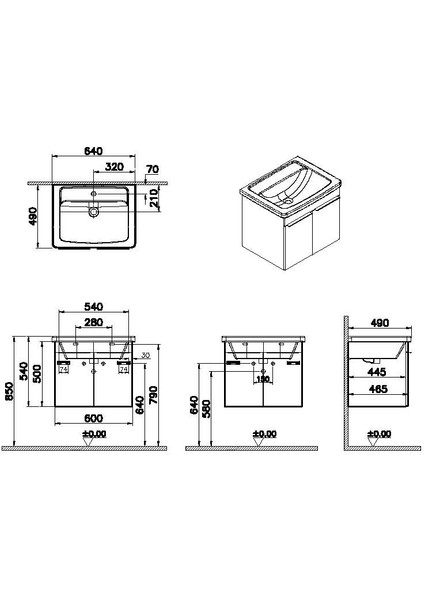 Quadrum Lavabo Dolabı 65 cm Parlak Antrasit 66164 fiyatları