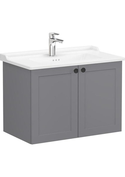 Root Classic Kapaklı Lavabo Dolabı 80 cm Mat Gri 68724