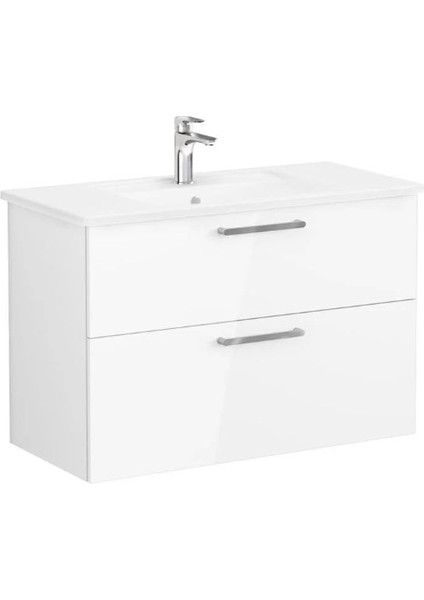 Root Lavabo Dolabı Iki Çekmeceli 100 cm Parlak Beyaz 68303