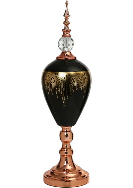 Amber Bronz Kapaklı Vazo 60 cm AK.JE0011
