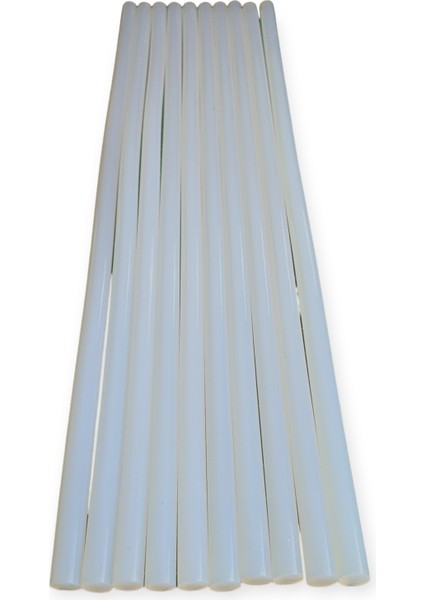 Şeffaf Ince Mum - Çubuk Silikon 7Mm X 29,5 cm 10 Adet