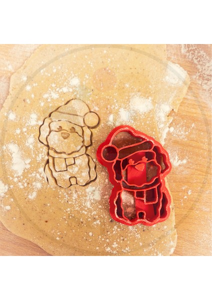 Noel Şapkalı Köpek Yavrusu Kurabiye Kalıbı