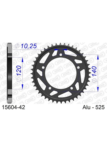 Suzukı GSR750 Aluminyum Arka Dişli #525