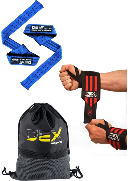 Pro Strap+ Wrist Wraps + Sackpack Spor Çanta 3'lü Set
