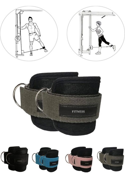 Ayak Bilek Kayışı D-Ring Fitness Ağırlık Çekiş Aparatı