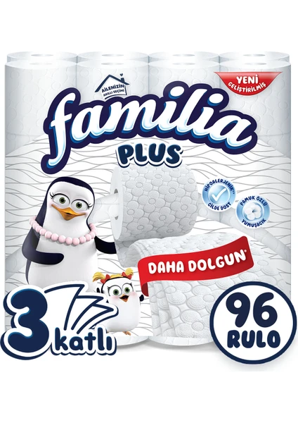 Plus Tuvalet Kağıdı 96 Rulo (32 Rulo x 3 Paket)