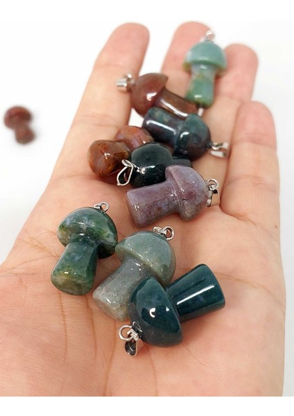 Hint Akik Taşı Mantar Şekilli Kolye Ucu (42685)