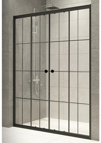 Duşakabin Ön Cephe 4 mm Siyah Çizgi Yükseklik 180 cm fiyatları