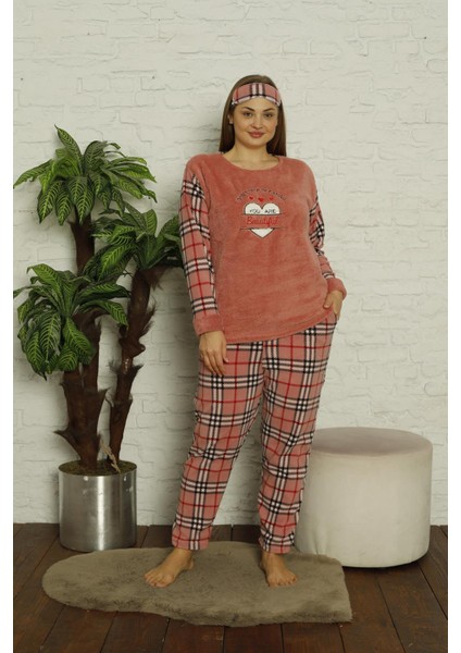 Kadın Büyük Beden Ekose Desen Polar Pijama Takımı 2171 indirimleri