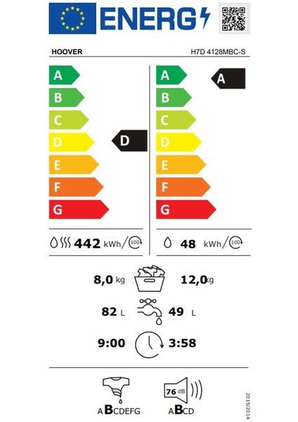 H7D 4128MBC-S 12 kg Yıkama 8 kg Kurutma Wi-Fi + Bluetooth Bağlantılı 1400 Devir Kurutmalı Çamaşır Makinesi