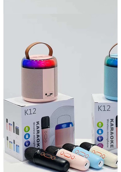 K12 Kablosuz Karaoke Mikrofon Taşınabılır Bluetooth