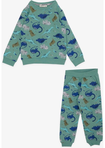 GİRLS & BOYS Erkek Çocuk Eşofman Takımı Dinozor Desenli 1-4 Yaş, Mint Yeşili modelleri