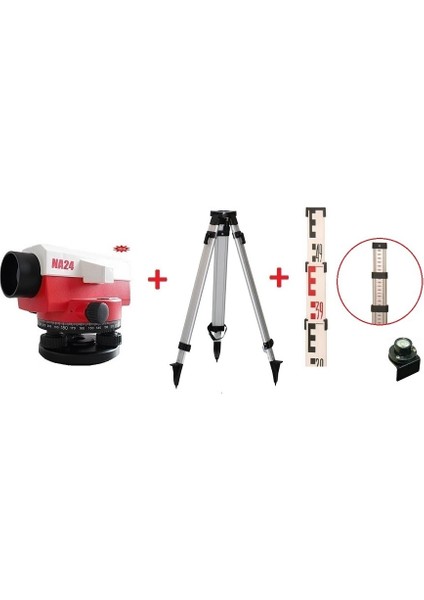 Group NA24 Optik Nivo Seti - NA24 Nivo Takımı (Tripod ve Mira Hediyeli)