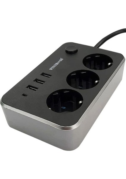 Termal Akım Korumalı USB 2.1A Şarj Çıkışlı 10A 2500W 3'Lü Uzatma Grup Priz fiyatları