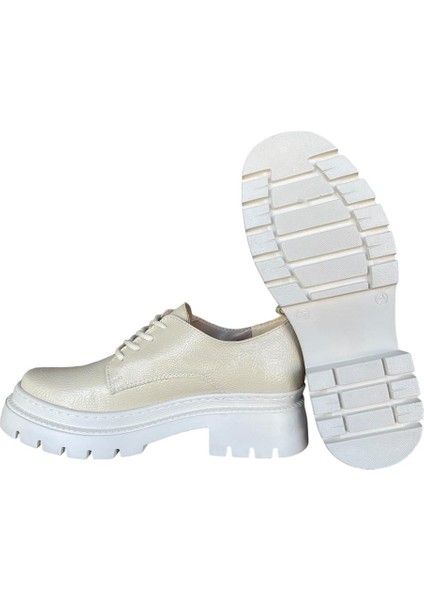 Bağcıklı Yüksek Taban Kadın Oxford Ayakkabı BEJ - EKRU modelleri