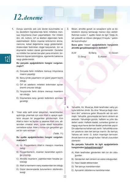 TYT-AYT Din Kültürü Konuanlatım Mps + Soru Bank + Deneme indirimleri