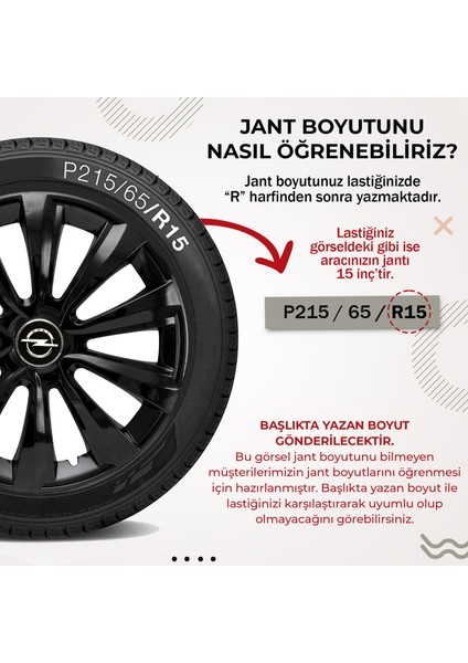 Opel Astra 16 Inç Uyumlu Jant Kapağı 4'lü Takım Siyah 1616