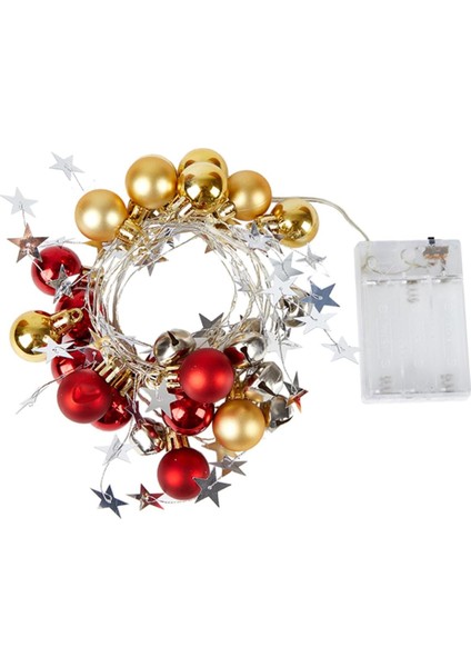 Adet Çan Dekoratif Işıklar LED Dize Işık Noel Dekor Asılı Fener Kapalı Pille Çalışan Tel Lamba Süsleme Fas Topu Dize Işık Kar Tanesi Noel Yıldızlı Işık (Yurt Dışından)