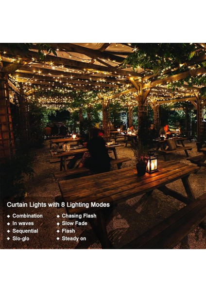 200 LED Perde Işıkları Akülü, 13 × 3.3ft 8 Mod Pencere Asılı Peri Dize Işıklar Dış Yatak Odası Partisi Kapalı Açık Hava Düğün Resepsiyon Süslemeleri Duvar Cadılar Bayramı Ch (Yurt Dışından) fiyatları