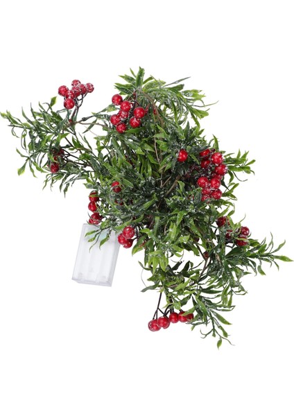 1 Adet Dize Işık Direk Yeşil Noel Işıkları Yeşil Çelenk Festoon Işıkları Dış Mekan Berry LED Işık Dizi LED Noel Garland Pille Çalışan Çelenk Plastik Yeşil Parti LED Işık (Yurt Dışından)