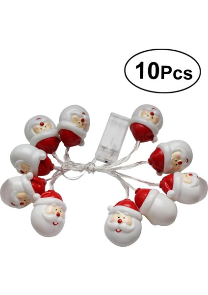 Noel Partisi Süslemeleri Dize 10 Adet Noel Ağacı Bebek Süsleri Noel Baba Dize Işık Pil Dize Işıklar Noel Dize Işıklar Dize Işıklar Dış Mekan Işık Şeritleri LED (Yurt Dışından)