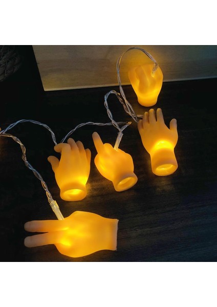 Küçük Parmak Eller Dize Işık Akülü Kukla Gösterisi Gag Performansı, Parti Hediyeleri, Çocuklar Için Eğlence, Cadılar Bayramı Komik Dekor (3M/20LED) (Yurt Dışından)