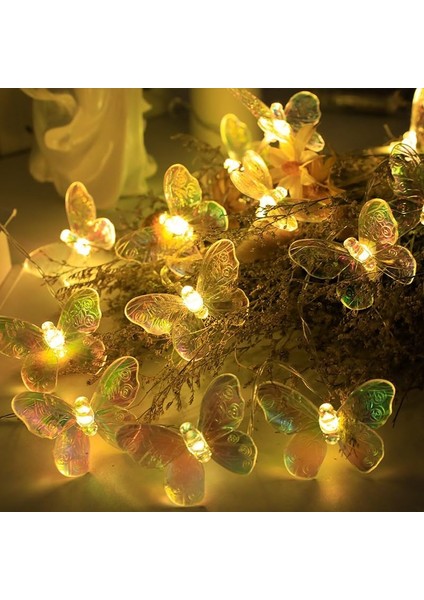 Kelebek Dize Işıklar, 3m 20LED Kelebek Iç Mekan Dize Işıklar Pille Çalışan (Kelebek, Sıcak Beyaz) (Yurt Dışından)