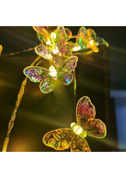 Kelebek Dize Işıklar, 3m 20LED Kelebek Iç Mekan Dize Işıklar Pille Çalışan (Kelebek, Sıcak Beyaz) (Yurt Dışından)