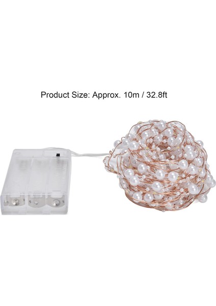 Inci Boncuklu Dize Işıklar, 2 Adet 10M / 32.8ft Pille Çalışan Peri Işıkları Inci Peri Dize Işıklar Kapalı Açık Için Sıcak Beyaz Bakır Tel Işıklar (Yurt Dışından) fırsatları