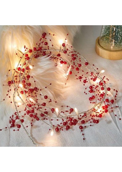 Noel Çam Kozalakları Işıkları, 7 Ft 20 LED Işıklı Kırmızı Meyveler Garland, Top Süslü Noel Renkli Dize Işık, Pille Çalışan Noel Dize Işıkları, Noel Dekorasyonu (Yurt Dışından)