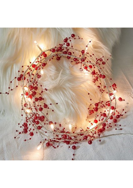 Noel Çam Kozalakları Işıkları, 7 Ft 20 LED Işıklı Kırmızı Meyveler Garland, Top Süslü Noel Renkli Dize Işık, Pille Çalışan Noel Dize Işıkları, Noel Dekorasyonu (Yurt Dışından) fırsatları